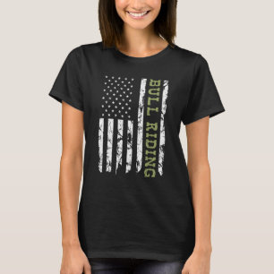 Camiseta Toro Montando Rodeo De Bandera Estadounidense 4 De