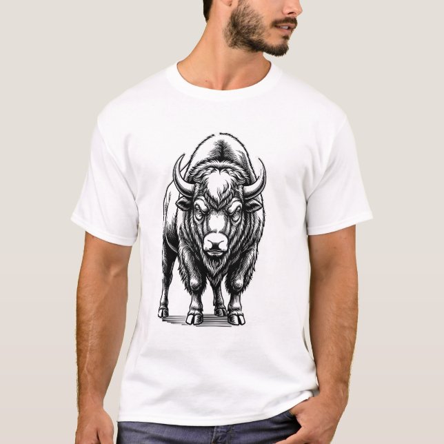 Camiseta Toro Oscuro de Líneas Intrincadas 01 (Anverso)