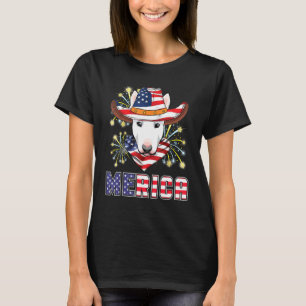 Camiseta Toro Terrier Perro Uu Bandera Gorra fuegos artific