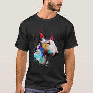 Camiseta Toro Terrier Resumen Coloridos Escenas De Pintura 