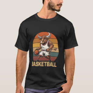 Camiseta Toro vintage jugando baloncesto amantes del toro c