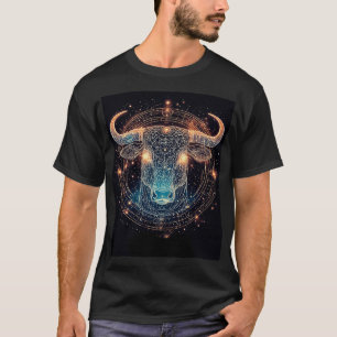 Camiseta Toro Zodiaco Toro con Líneas Geométricas Brillante