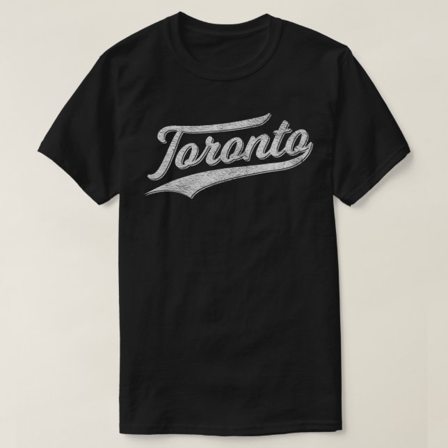 CAMISETA TORONTO CANADÁ DEPORTE BÉISBOL SCRIPT CURSIVE FLAG (Diseño del anverso)