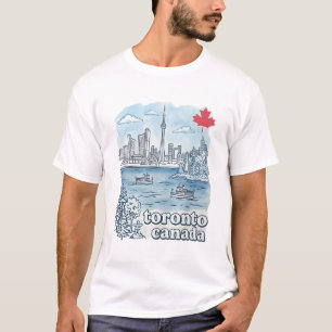 Camiseta Toronto Canadá Simple horizonte de cielo azul Pais