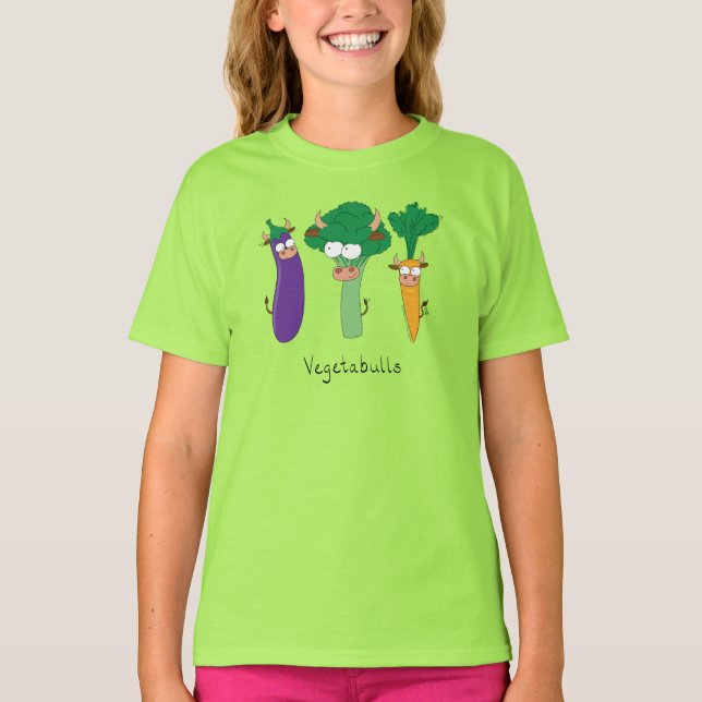 Camiseta Toros de verduras Personalizado de niños adorables (Anverso)