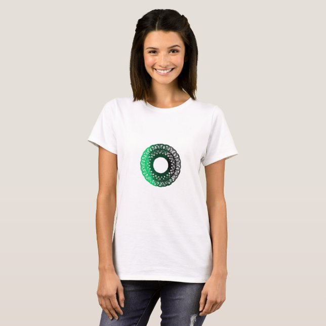 Camiseta Torpa verde-negro de mujer (Anverso completo)