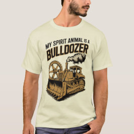 Camiseta Torpe Espiritu Animal Bulldozer Vintage Minimalist