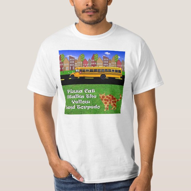 Camiseta Torpedo de la tierra del gato de la pizza (Anverso)