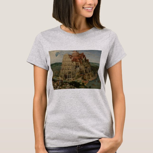 Camiseta Torre de Babel por Peter Bruegel el mayor (Anverso)