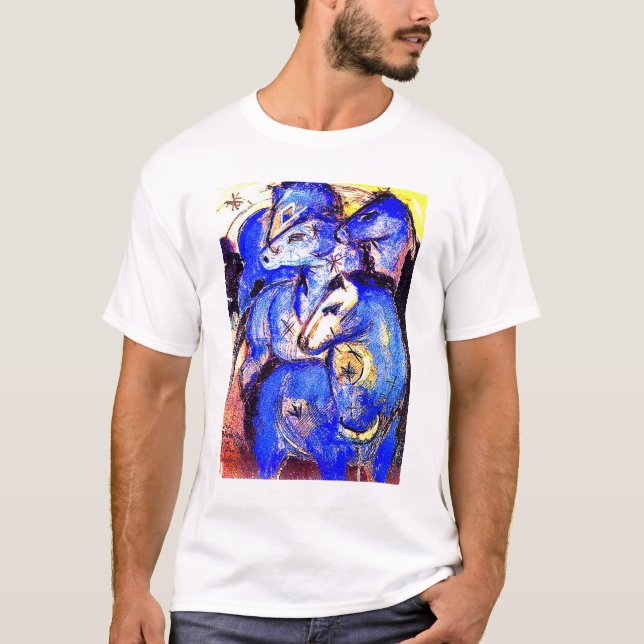 Camiseta Torre de Caballos Azules de Franz Marc (Anverso)