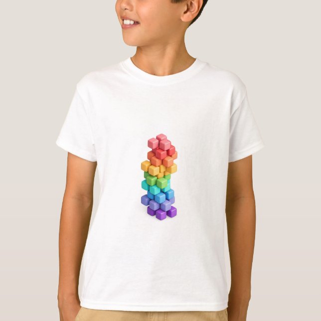 Camiseta Torre de Cubo Arcoíris (Anverso)