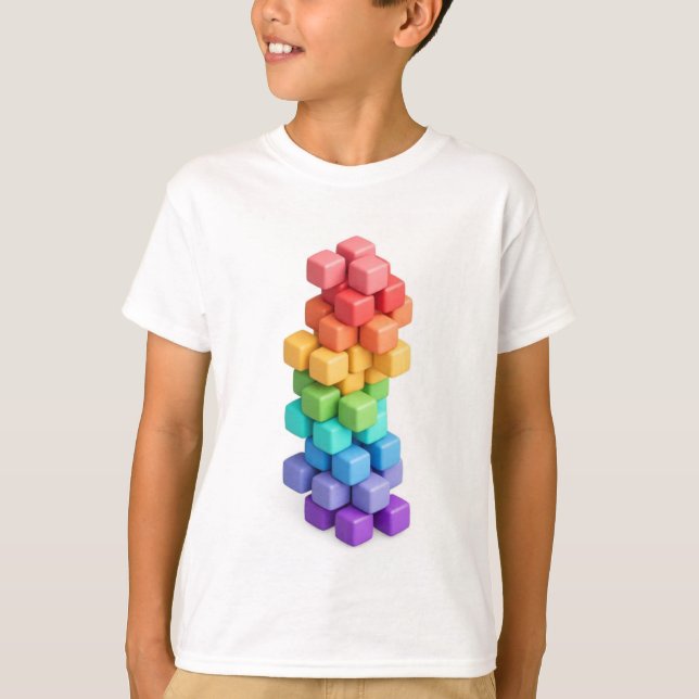 Camiseta Torre de Cubo Arcoíris (Anverso)
