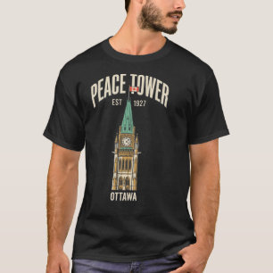 Camiseta Torre de la Paz Ottawa Canadá Póster de viaje vint