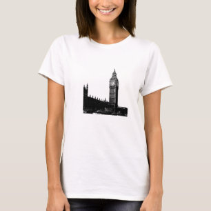 Camiseta Torre de Londres Big Ben Fotografía en blanco y ne