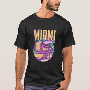 Camiseta Torre de Salvaguardias Tropical Retro Miami Beach