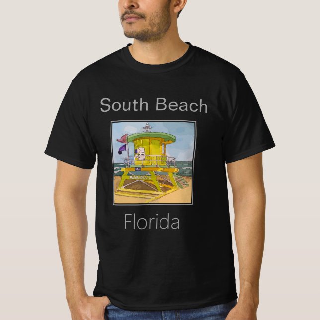 Camiseta Torre de Salvavidas Redonda Verde de South Beach (Anverso)