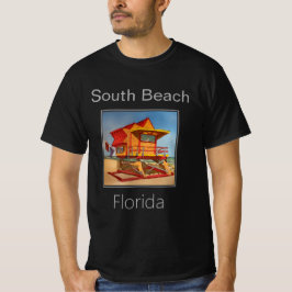 Camiseta Torre de Salvavidas, Rojo y Naranja, South Beach F