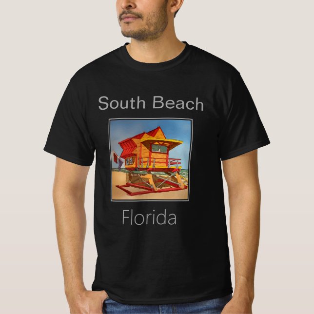 Camiseta Torre de Salvavidas, Rojo y Naranja, South Beach F (Anverso)