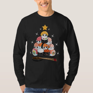 Camiseta Torre De Sushi Japonesa Hecho De Arroz Y Pescado M