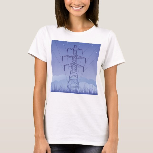 Camiseta Torre de transmisión de energía eléctrica en el ci (Anverso)