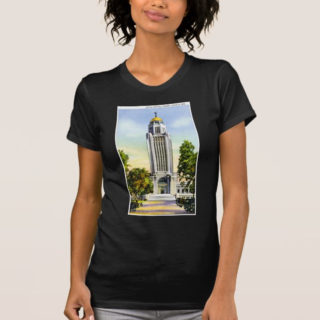 Camiseta Torre del capitolio del estado, Lincoln, Nebraska (Anverso)
