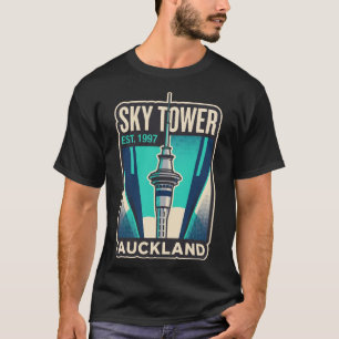 Camiseta Torre del Cielo Auckland Nueva Zelanda Viaje Vinta
