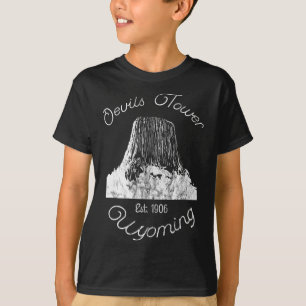 Camiseta Torre del Diablo Wyoming Monumento Nacional Retro 