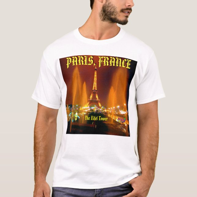Camiseta torre del eifel, PARÍS, FRANCIA - Custo… - (Anverso)