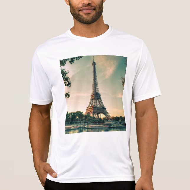 Camiseta Torre Eiffel arrojar almohada (Anverso)