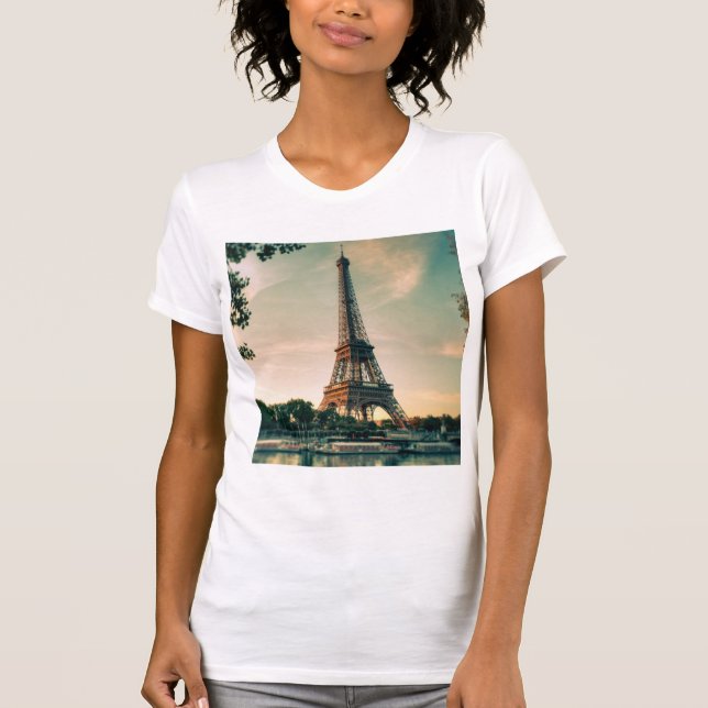 Camiseta Torre Eiffel arrojar almohada (Anverso)