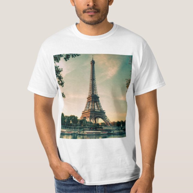 Camiseta Torre Eiffel arrojar almohada (Anverso)