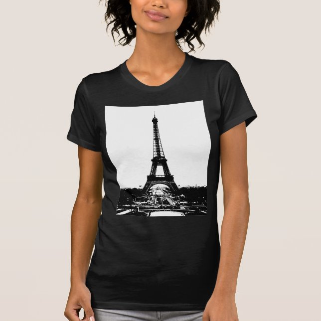 Camiseta Torre Eiffel Blanca y Negra (Anverso)