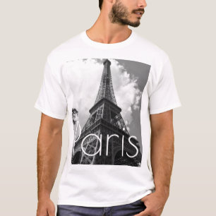 Camiseta Torre Eiffel Blanca y Negra en París