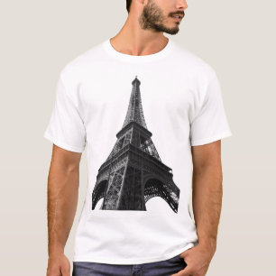 Camiseta Torre Eiffel Blanca y Negra Viaje Europeo de París