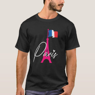 Camiseta Torre Eiffel con bandera francesa Amar París