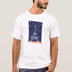 Camiseta Torre Eiffel con estrellas y baños