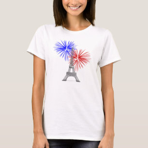 Camiseta Torre Eiffel con fuegos artificiales