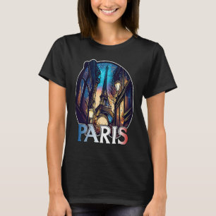 Camiseta Torre Eiffel de la ciudad de París Gráfico nocturn