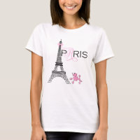 Torre Eiffel de lazo rosa París Francia Caniche Ch
