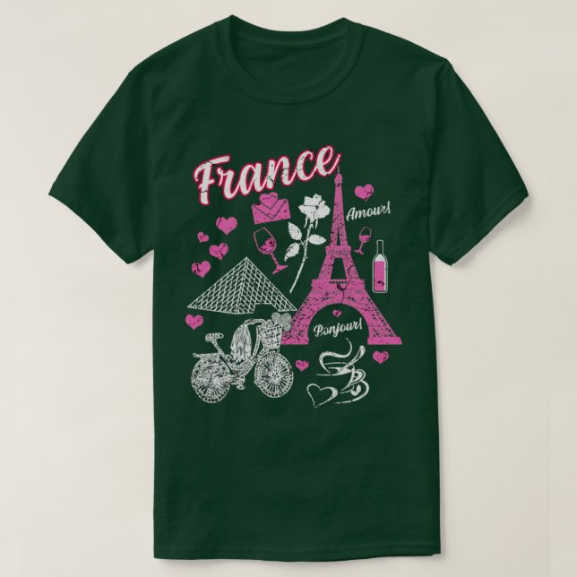 Camiseta Torre Eiffel de París (Diseño del anverso)