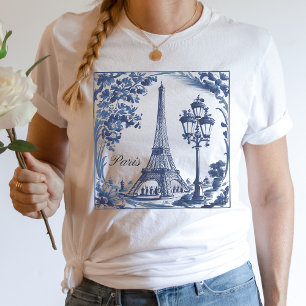 Camiseta Torre Eiffel de París Delft Azul