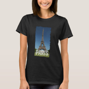 Camiseta Torre Eiffel de París Impresión Cepillada