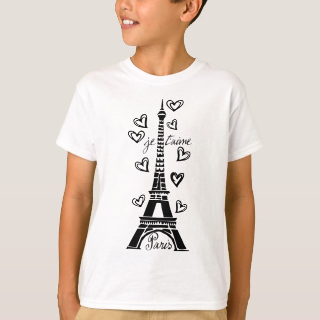 CAMISETA TORRE EIFFEL DE PARÍS JE T'AIME E IMPRESIÓN DE LOS (Anverso)