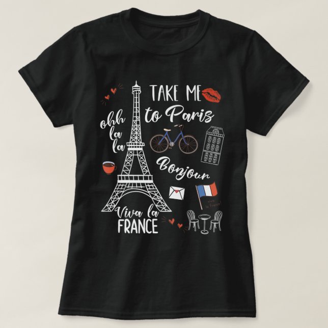 Camiseta Torre Eiffel de París Regalos de Francia (Diseño del anverso)