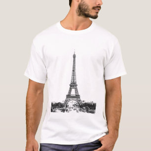 Camiseta Torre Eiffel en blanco y negro