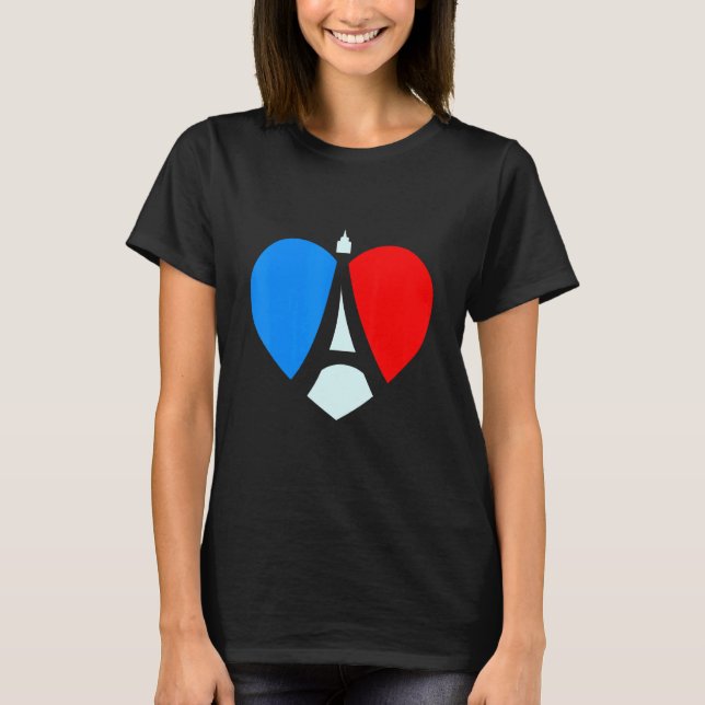 Camiseta Torre Eiffel Francia Amor francés Notre Dame E (Anverso)