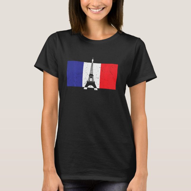 Camiseta Torre Eiffel Funny Bandera Francesa Guay Francia (Anverso)