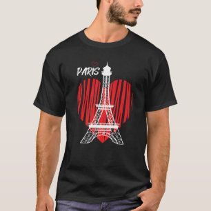 Camiseta Torre Eiffel Heart Love Paris Francia Souvenir Fre