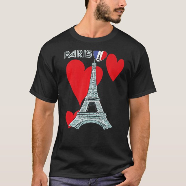 Camiseta Torre Eiffel I Love Paris Francia Souvenir Francés (Anverso)