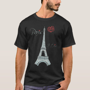 Camiseta Torre Eiffel I Love Paris Souvenir Francia Parisin